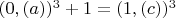 $(0,(a))^3+1=(1,(c))^3$