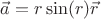 $\vec{a}=r\sin(r)  \vec{r}$