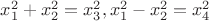 $x_1^2+x_2^2=x_3^2, x_1^2-x_2^2=x_4^2$