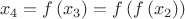 $$x_4  = f\left( {x_3 } \right) = f\left( {f\left( {x_2 } \right)} \right)$