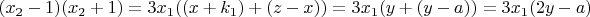 $(x_2-1)(x_2+1)=3x_1((x+k_1)+(z-x))=3x_1(y+(y-a))=3x_1(2y-a)$