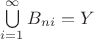 $\bigcup\limits_{i=1}^{\infty} B_{n}_{i} = Y$