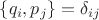 $\{q_i,p_j\}=\delta_{ij}$