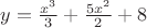 $ y = \frac{x^3}{3} + \frac{5x^2}{2} + 8 $