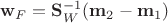 $\mathbf w _F = \mathbf S_W^{-1}(\mathbf m_2 - \mathbf m_1)$