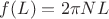 $f(L)=2 \pi N L$