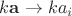$k\mathbf{a}\to ka_i$