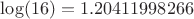$\log(16) = 1.20411998266 $