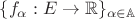 $\{f_\alpha : E \to \mathbb{R}\}_{\alpha \in \mathbb{A}}$