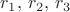 $r_1,\,r_2,\,r_3$