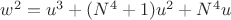 $w^2=u^3+(N^4+1)u^2+N^4{u}$