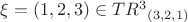 $\xi=(1,2,3)\in{TR^3}_{(3,2,1)}$