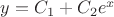 $y=C_1+C_2 e^{x}$