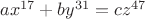 $ax^{17}+by^{31}=cz^{47}$