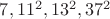 $7,11^2,13^2,37^2$