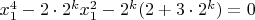 $x_1^4-2\cdot 2^kx_1^2-2^k(2+3\cdot 2^k)=0$