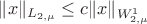 $\|x\|_{L_{2,\mu}}\leq c\|x\|_{W_{2,\mu}^1}$