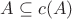 $A \subseteq c(A)$