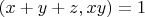 $(x+y+z,xy)=1$