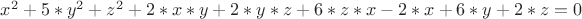 $x^2+5*y^2+z^2+2*x*y+2*y*z+6*z*x-2*x+6*y+2*z=0$