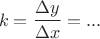 \[
k = \frac{{\Delta y}}
{{\Delta x}} =...