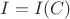 $I=I(C)$