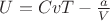 $U=CvT-\frac{a}{V}$