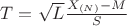 $T = \sqrt L \frac {X_{(N)} - M}{S}$