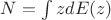 $N = \int z dE(z)$