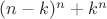 $(n-k)^n+k^n$