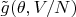 $\tilde g(\theta,V/N)$