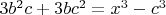 $3b^2c+3bc^2=x^3-c^3$