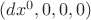 $(dx^0, 0, 0, 0)$