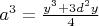 $a^3=\frac{y^3 + 3d^2y}{4}$