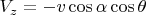 $V_z =- v\cos\alpha\cos\theta$