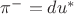 $\pi^- = du^*$