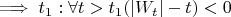 $\implies \exist t_1 : \forall t > t_1( |W_t| - t )< 0$