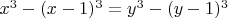 $x^3-(x-1)^3=y^3-(y-1)^3$