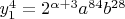 $\[y_1^4  = 2^{\alpha  + 3} a^{84} b^{28} \]$