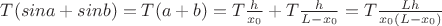 $T(sina+sinb)=T(a+b)=T\frac {h}{x_0}+T\frac{h}{L-x_0} =T\frac {Lh} {x_0(L-x_0)}$