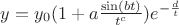 $y=y_0(1+a\frac{\sin(bt)}{t^c})e^{-\frac{d}{t}}$