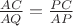 $\frac {AC} {AQ} = \frac {PC} {AP}$