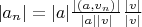 $|a_n| = |a| \frac{|(a,v_n)|}{|a||v|} \frac{|v|}{|v|}$