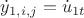 $\dot{y}_{1,i,j} = \dot{u}_{1t}$