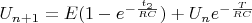 $U_{n+1} = E (1-e^{-\frac{t_2}{RC}}) + U_{n} e^{-\frac{T}{RC}}$