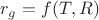 $r_{g}=f(T,R)$