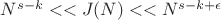 $N^{s-k}<<J(N)<<N^{s-k+\epsilon}$