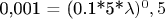 0,001 = (0.1*5*\lambda)^0,5