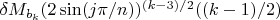 $\delta M_{b_k} (2 \sin(j \pi/n))^{(k-3)/2} ((k-1)/2)$