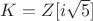 $K=Z[i\sqrt{5}]$